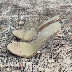 ✨SOLD✨Cape Robbin Transparent Wedge Heels Size 6